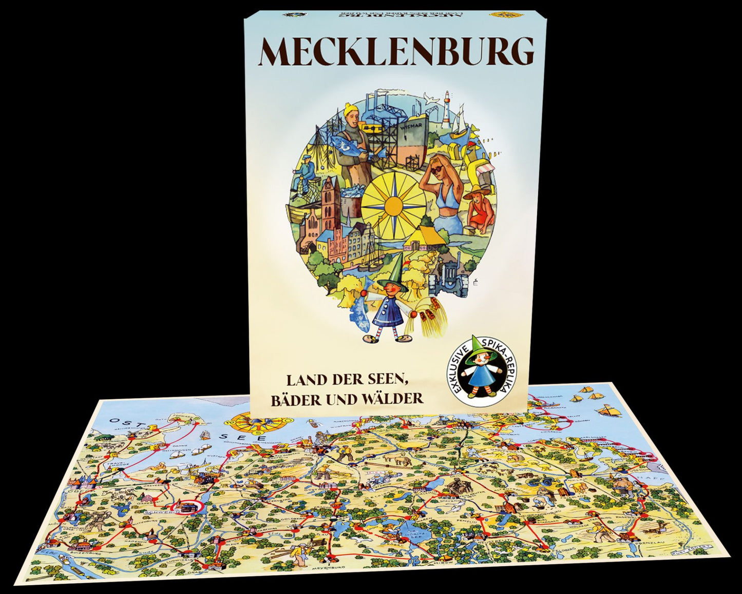 buntes brettspiel aus karton ueber mecklenburg vorpommern