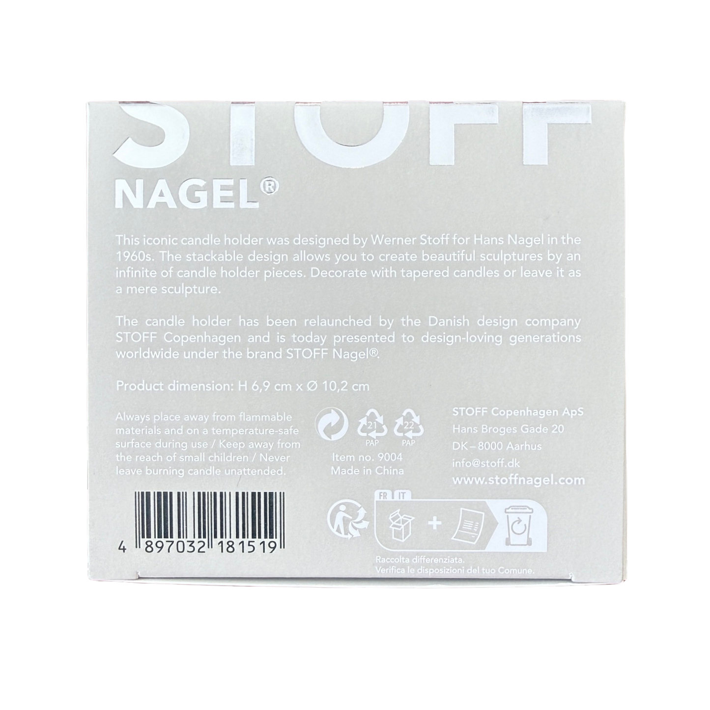 STOFF Nagel Kerzenhalter Chrome