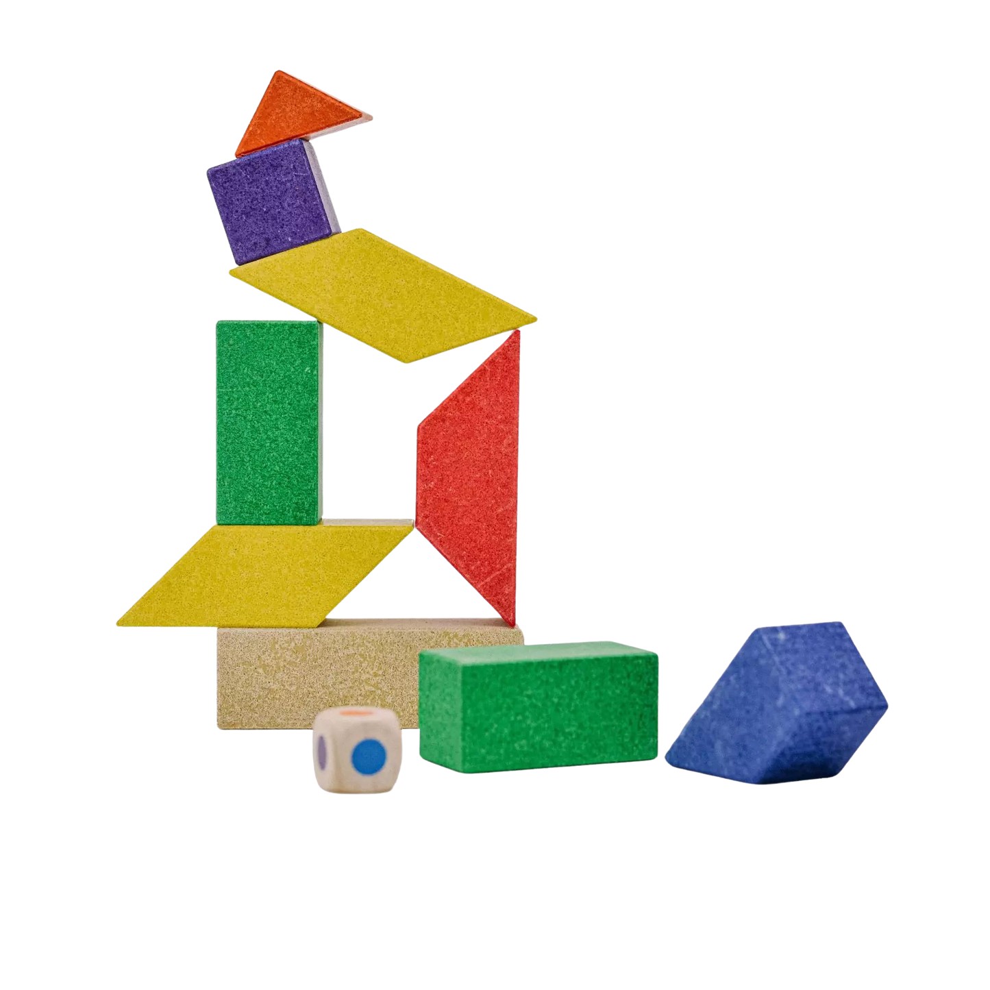 bunte bausteine aus stein als stapelspiel