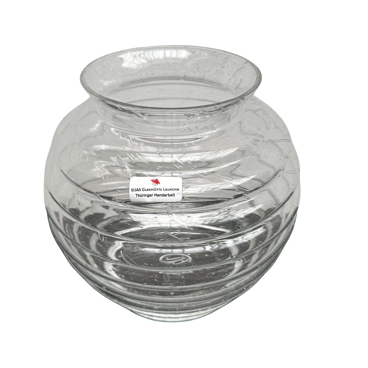 bauchige vase altglas mundgeblasen
