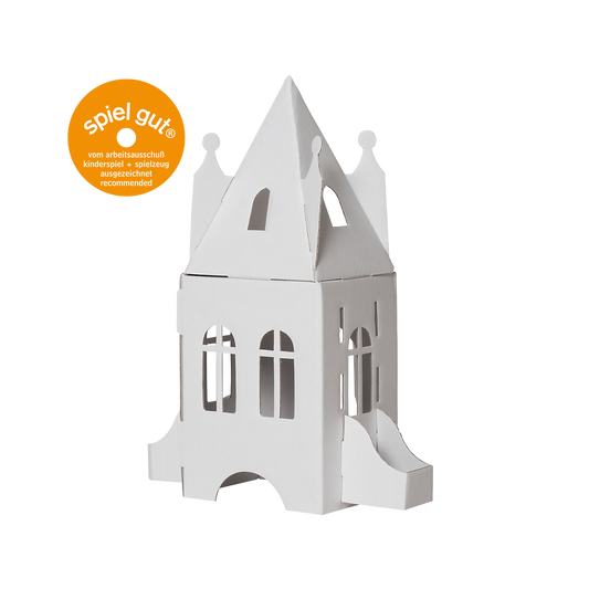 kleines schloss aus pappe zum basteln und gestalten