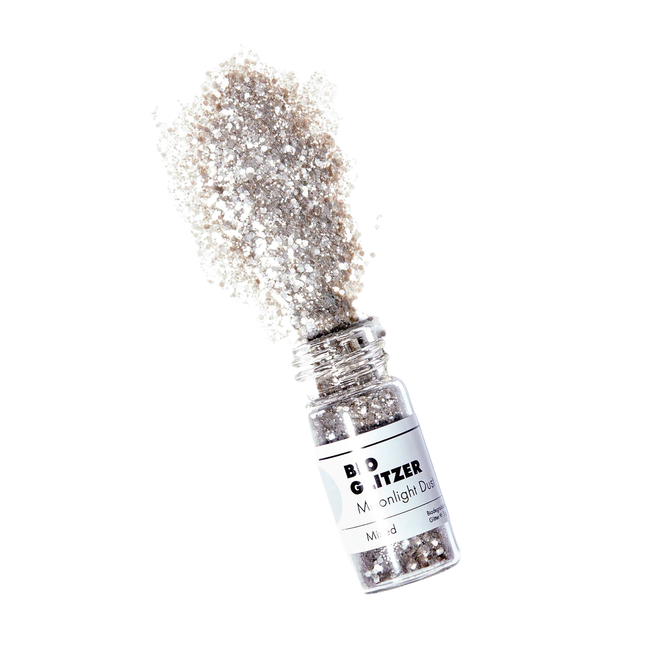 silber bio glitzer mit glas