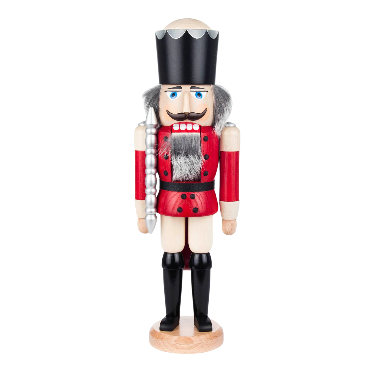 Ein roter Nussknacker als König aus dem Erzgebirge.