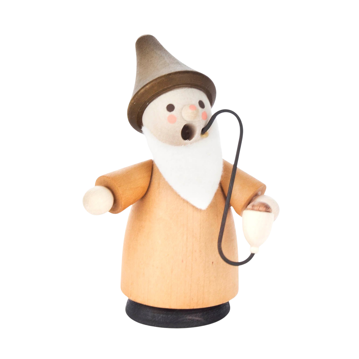 Kleiner Weihnachtsmann als Wichtel mit Pfeife.