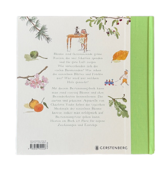 Kinderbuch Cover mit gezeichneten Blüten und Blättern.