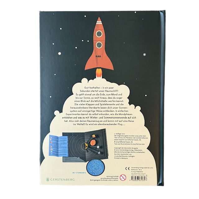 Kinderbuchcober mit einer Rakete und viel Qualm vom Starten.