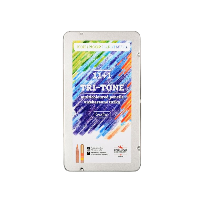 Metalletui für Buntstifte.