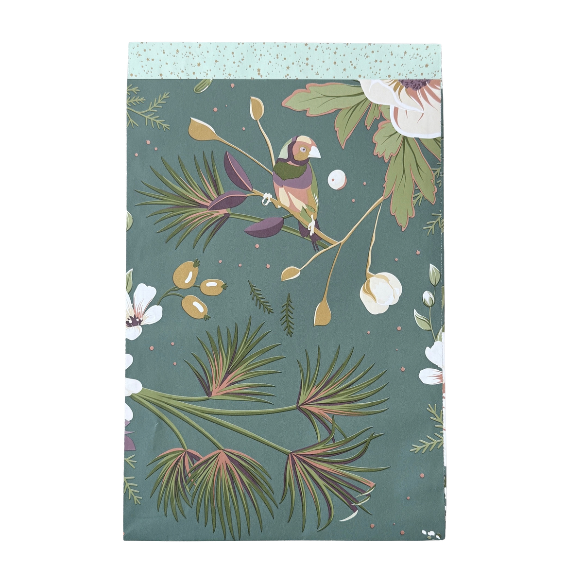 Geschenktüte mit Blumen und Vögel als Motiv.