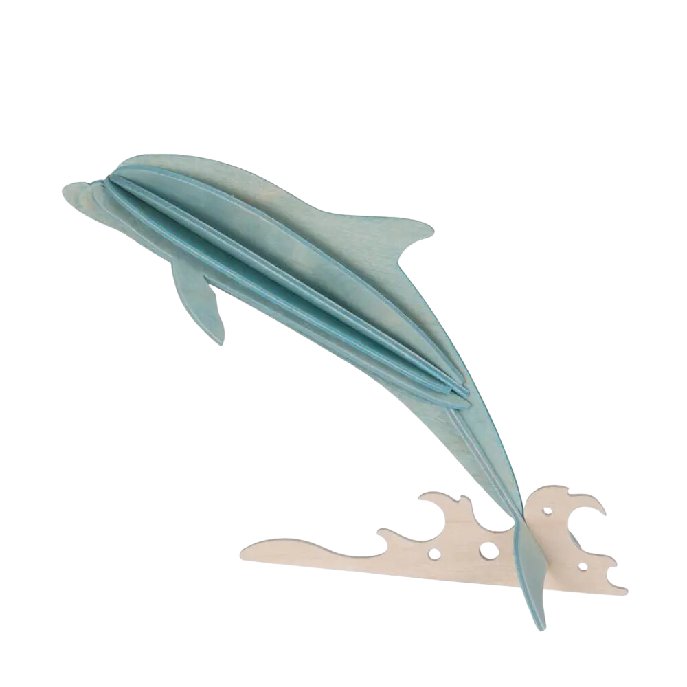 hellblauer delfin holz zum basteln und aufstellen
