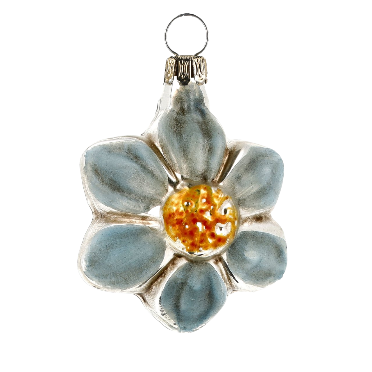 glasanhäenger blaue blüte mit haken zum aufhängen