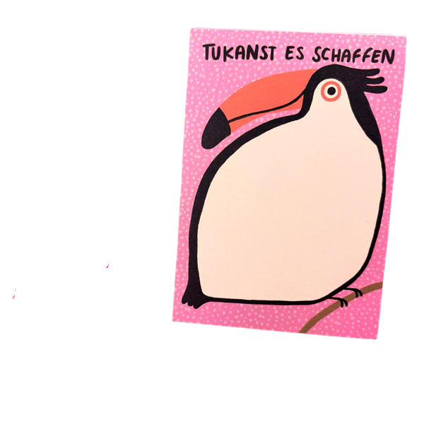 Tukanst es schaffen Notizblock mit einem Tukan mit riesigem großen weißen Bauch zum Beschriften.