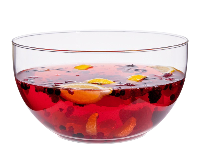 schüssel aus glas mit bowle
