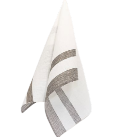 glaesertuch aus leinen in weiss und rotem rand
