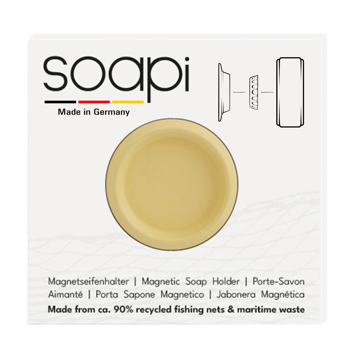 Magnetischer Seifenhalter zum Kleben.