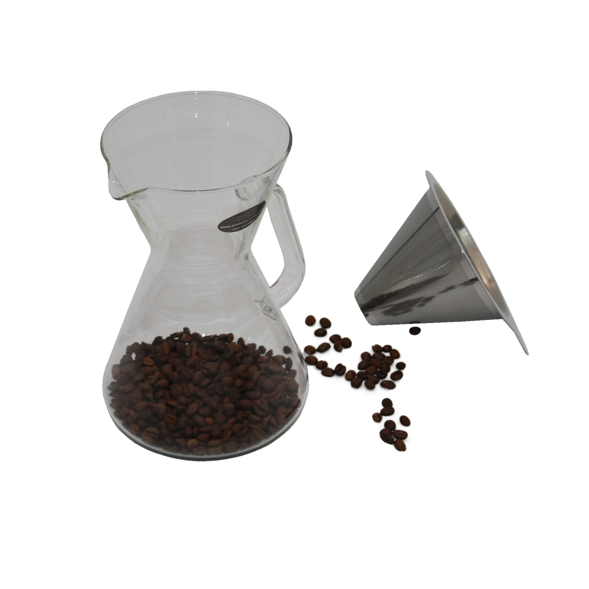 kaffeezubereiter aus hitzebeständigem glas mit dauerfilter