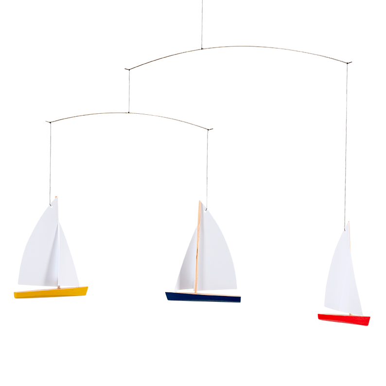 Mobile Flensted Elefanti Colorati, 35x63 Cm, Fatto A Mano In Danimarca, Bilanciato E Leggero