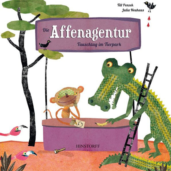 Kinderbuch mit einem Affen und einem Krokodil.