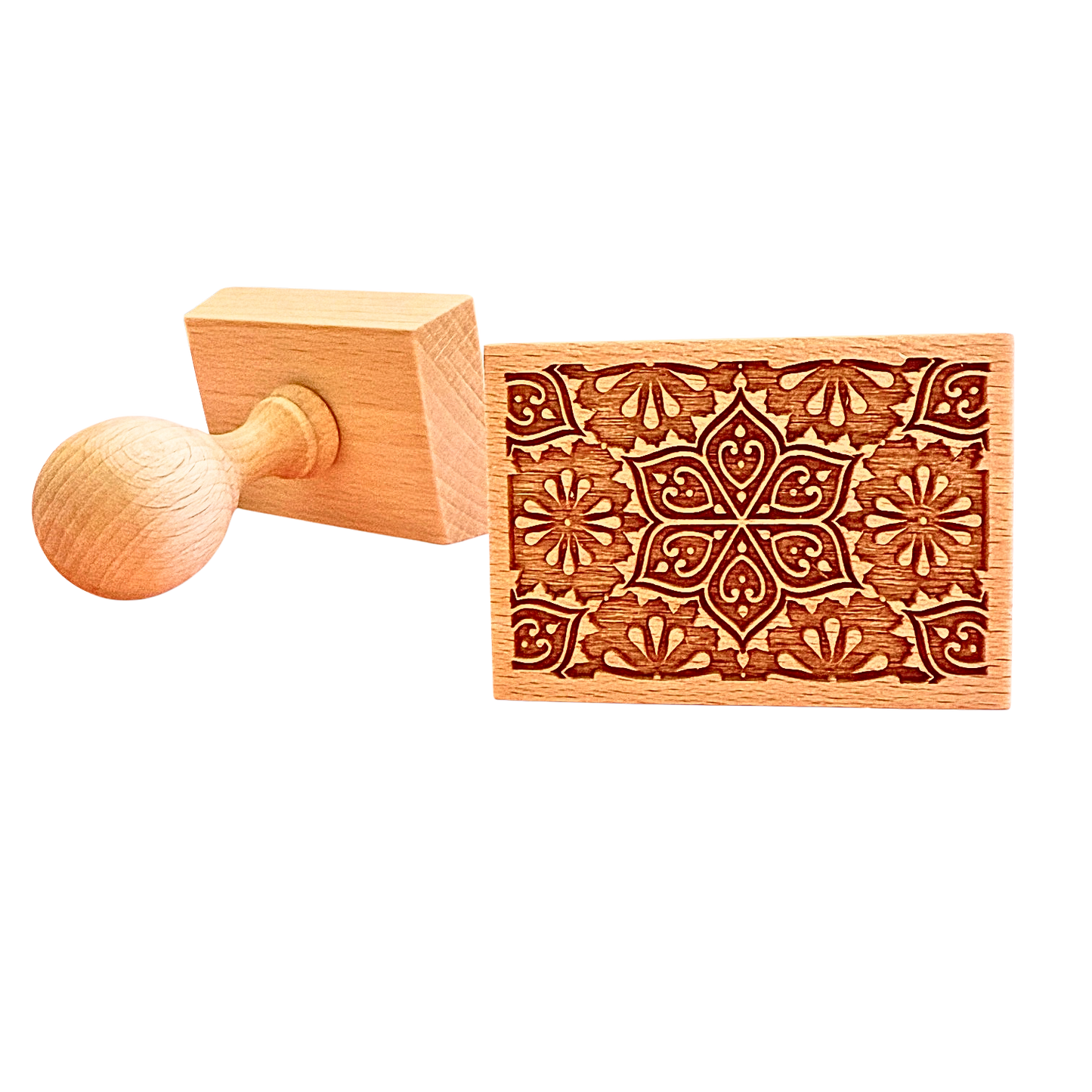 Keksstempel aus Holz mit Mandala Motiv. 