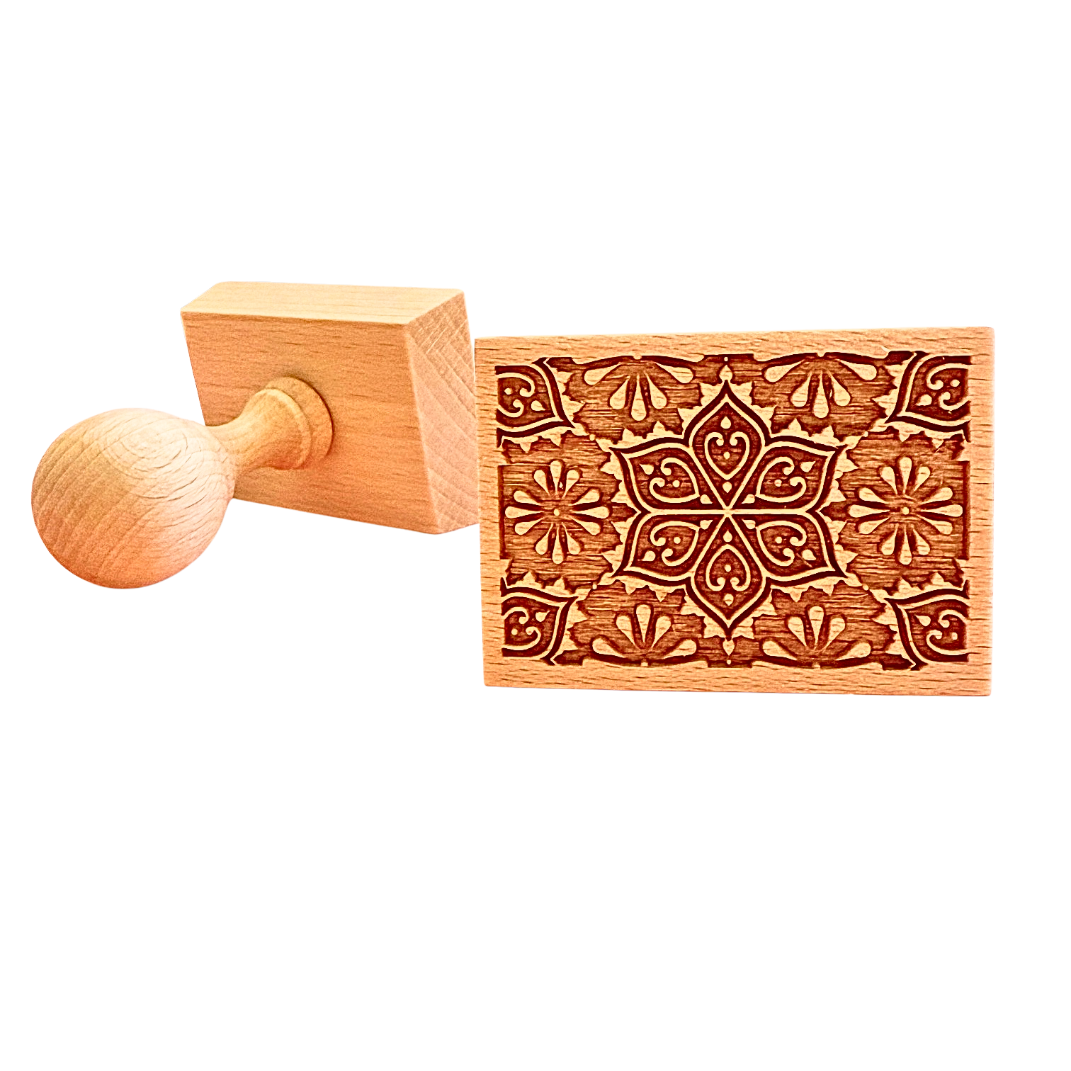 Keksstempel aus Holz mit Mandala Motiv. 