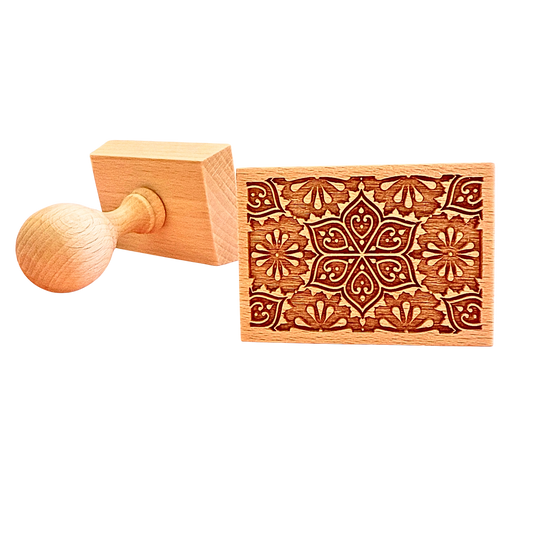Keksstempel aus Holz mit Mandala Motiv. 