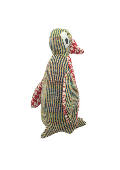 Penguin "Kowalski", colorful, 100% cotton knit fabric, 31x22 cm