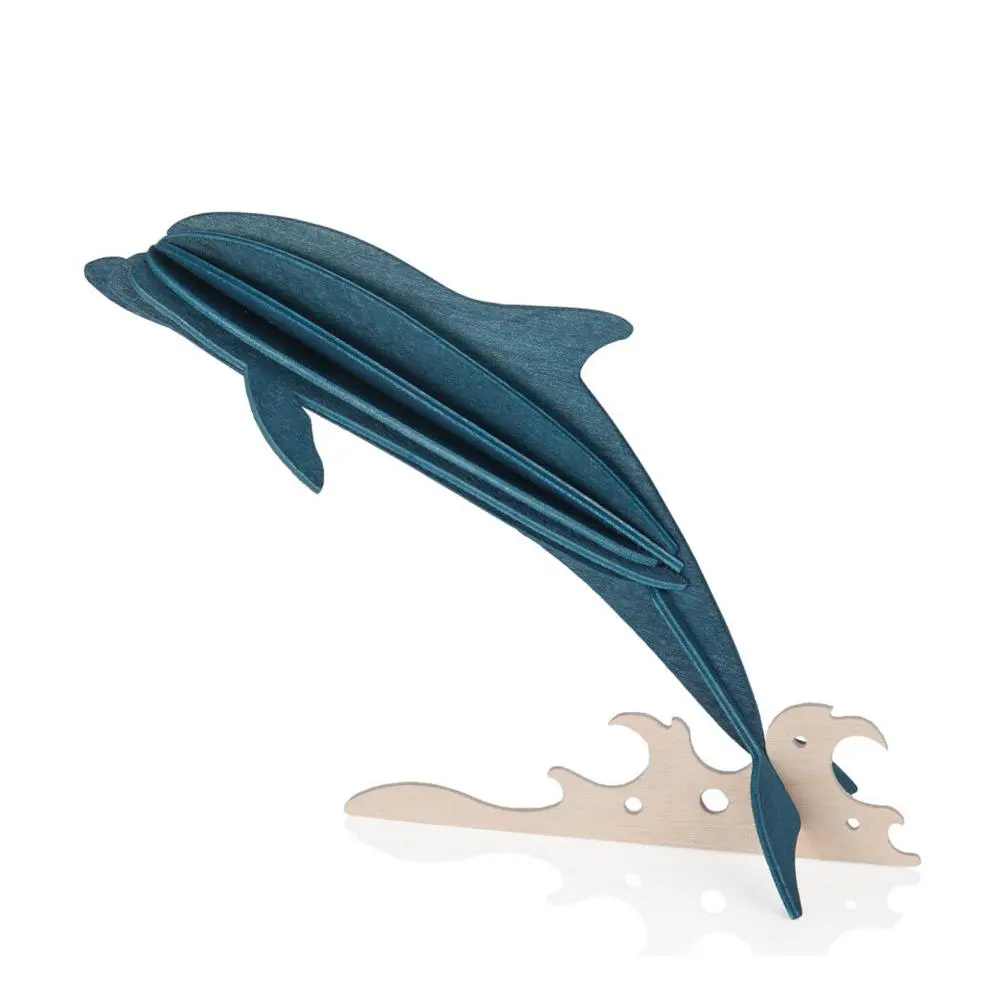bastelset delfin aus holz stehend