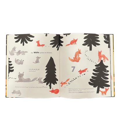 Ein Kinderbuch über Zahlen, Tiere und Mengen. 