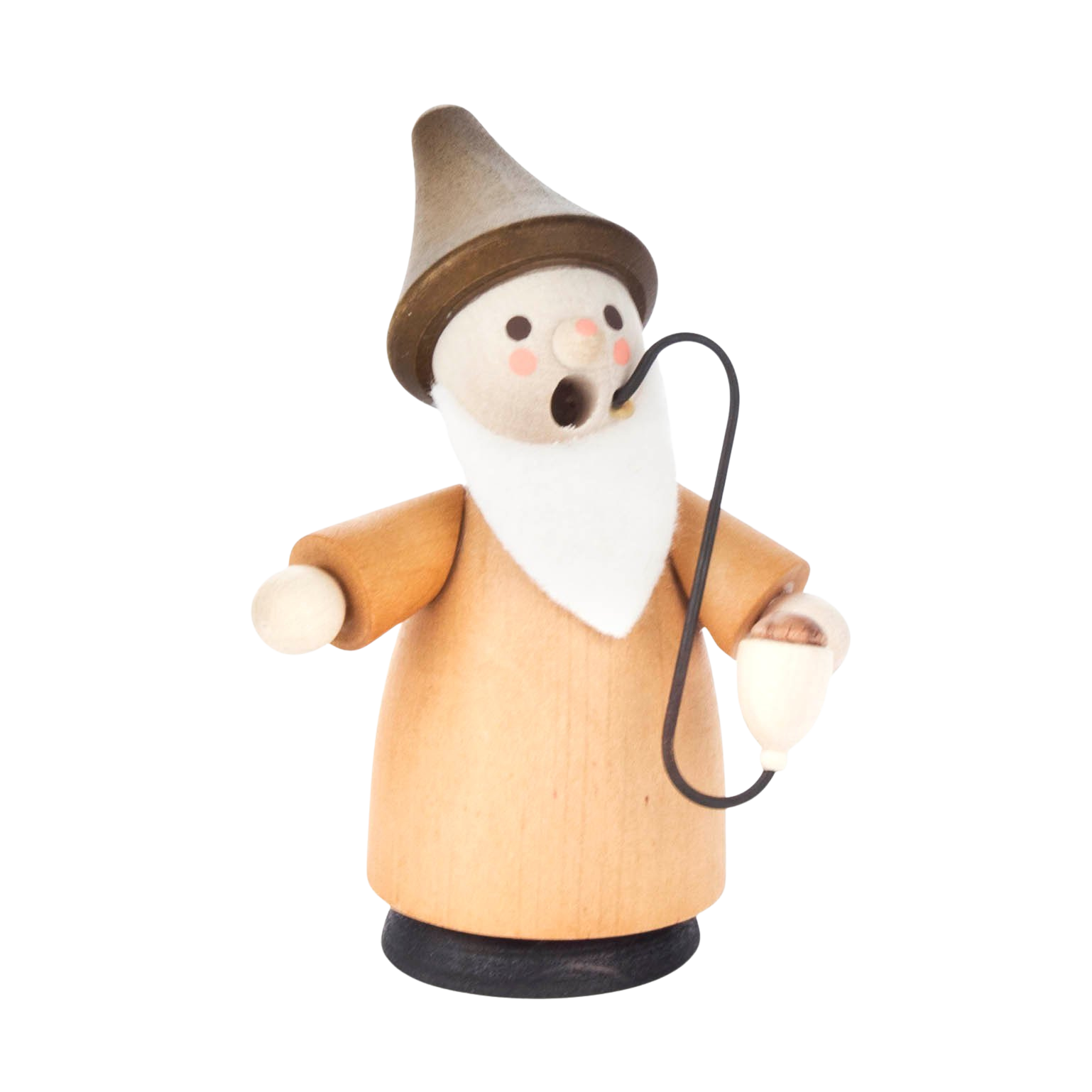 Kleiner Weihnachtsmann als Wichtel mit Pfeife.