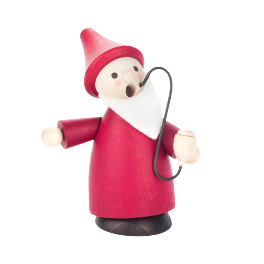 Kleiner Räuchermann als Wichtel mit Pfeife.