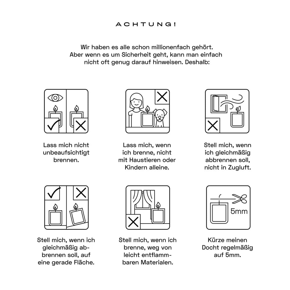 Sicherheitshinweise Duftkerzen.