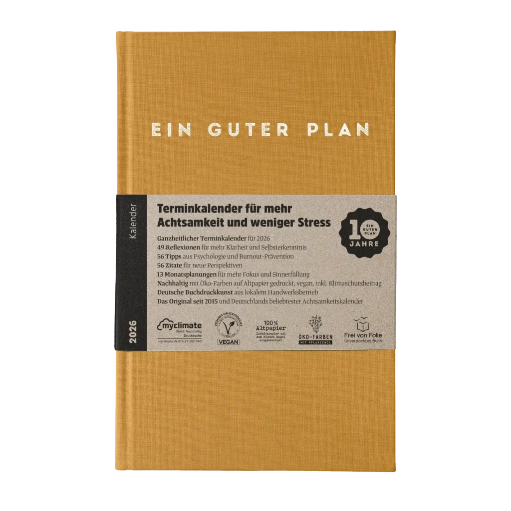 Ein bernsteinfarbener Kalender 2026.