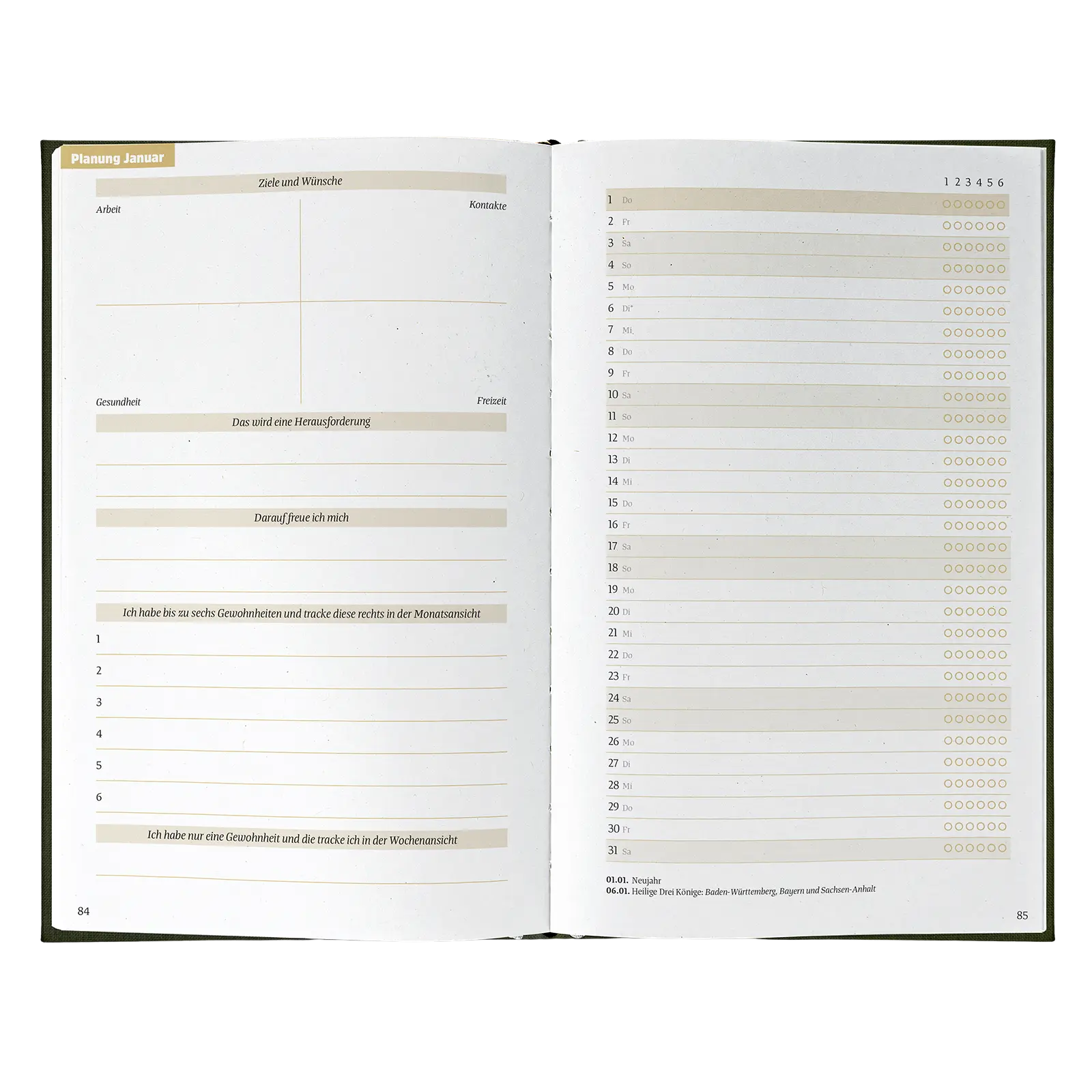 Seite Jahreskalender.