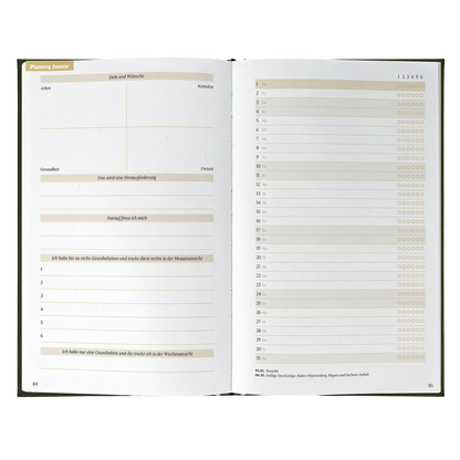 Seite Jahreskalender.