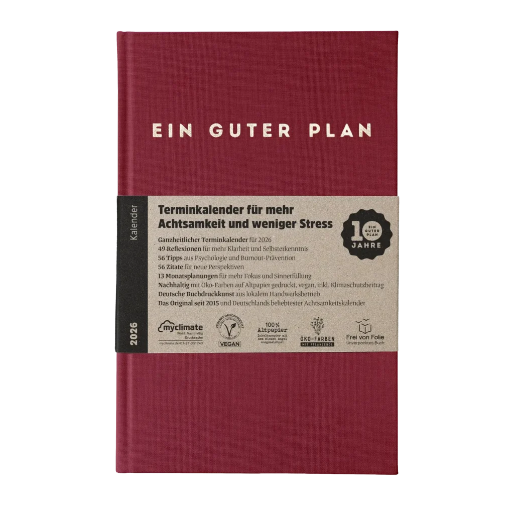 Ein roter Jahreskalender 2026.
