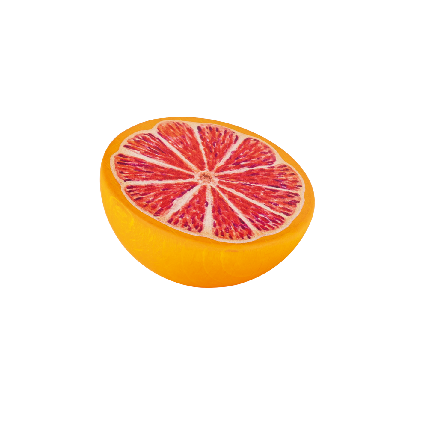 kaufladenzubehoer grapefruit aus holz mit aufgemalten fruchtfleisch
