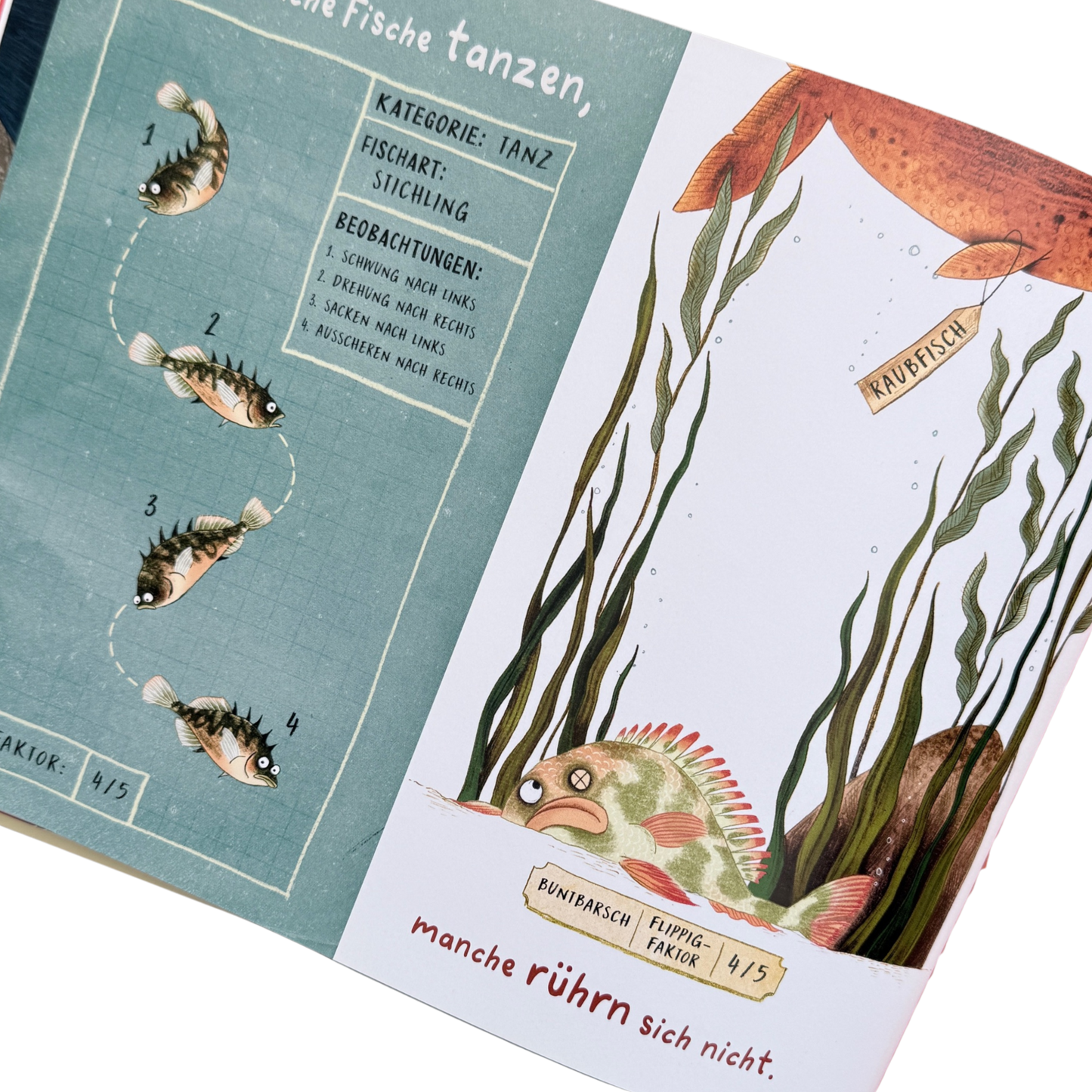 Illustrierte tanzende Fische. 