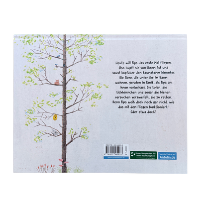 Ein Baum mit Bewohnern. Bienenstock, Eichhörnchen, Vögel und Spinnen.