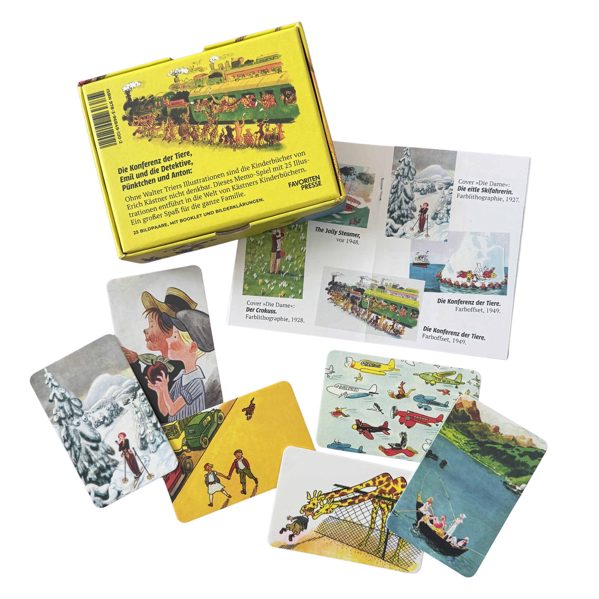 Walter Trier Memo Spiel mit Illustrationen aus Kinderbüchern von Erich Kästner. 