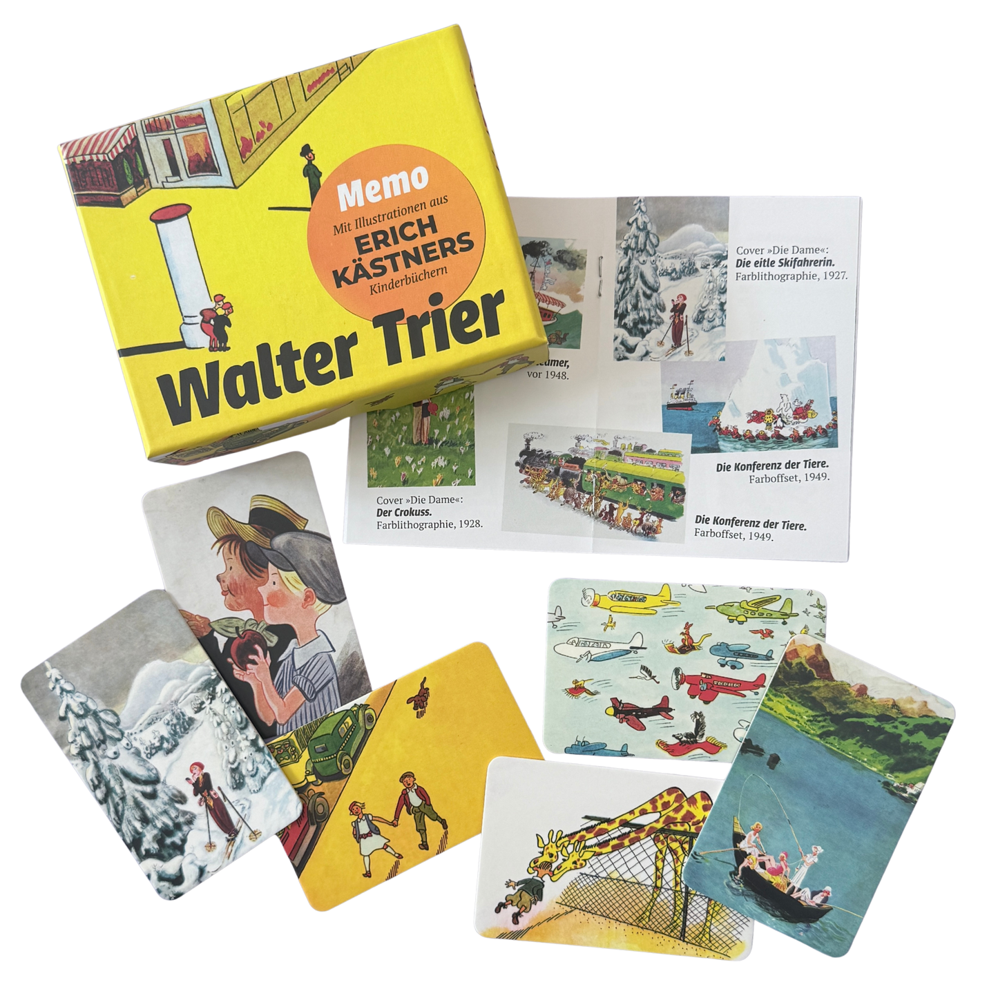 Walter Trier Memo Spiel mit Illustrationen aus Kinderbüchern von Erich Kästner. 
