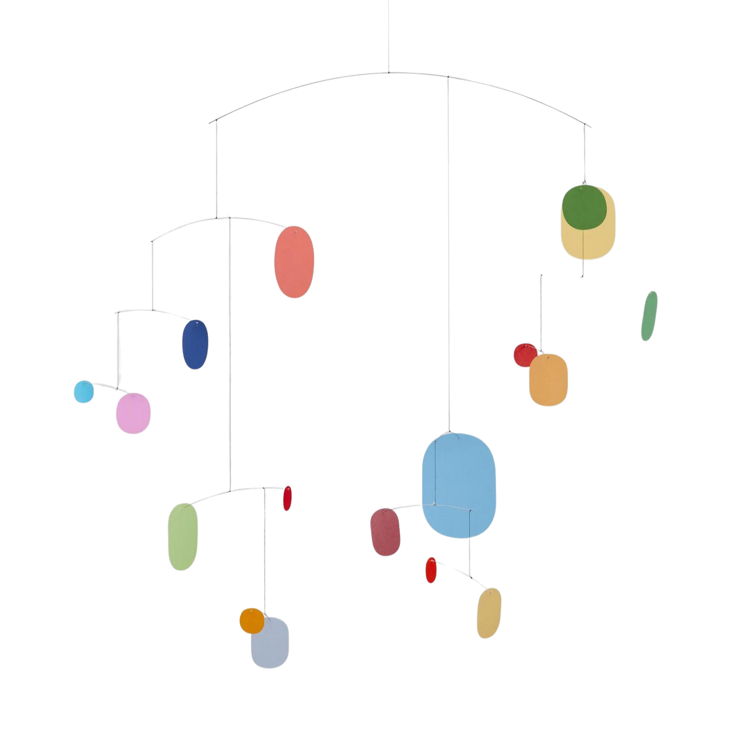 großes buntes mobile mit vielen kleinen bunten blättchen