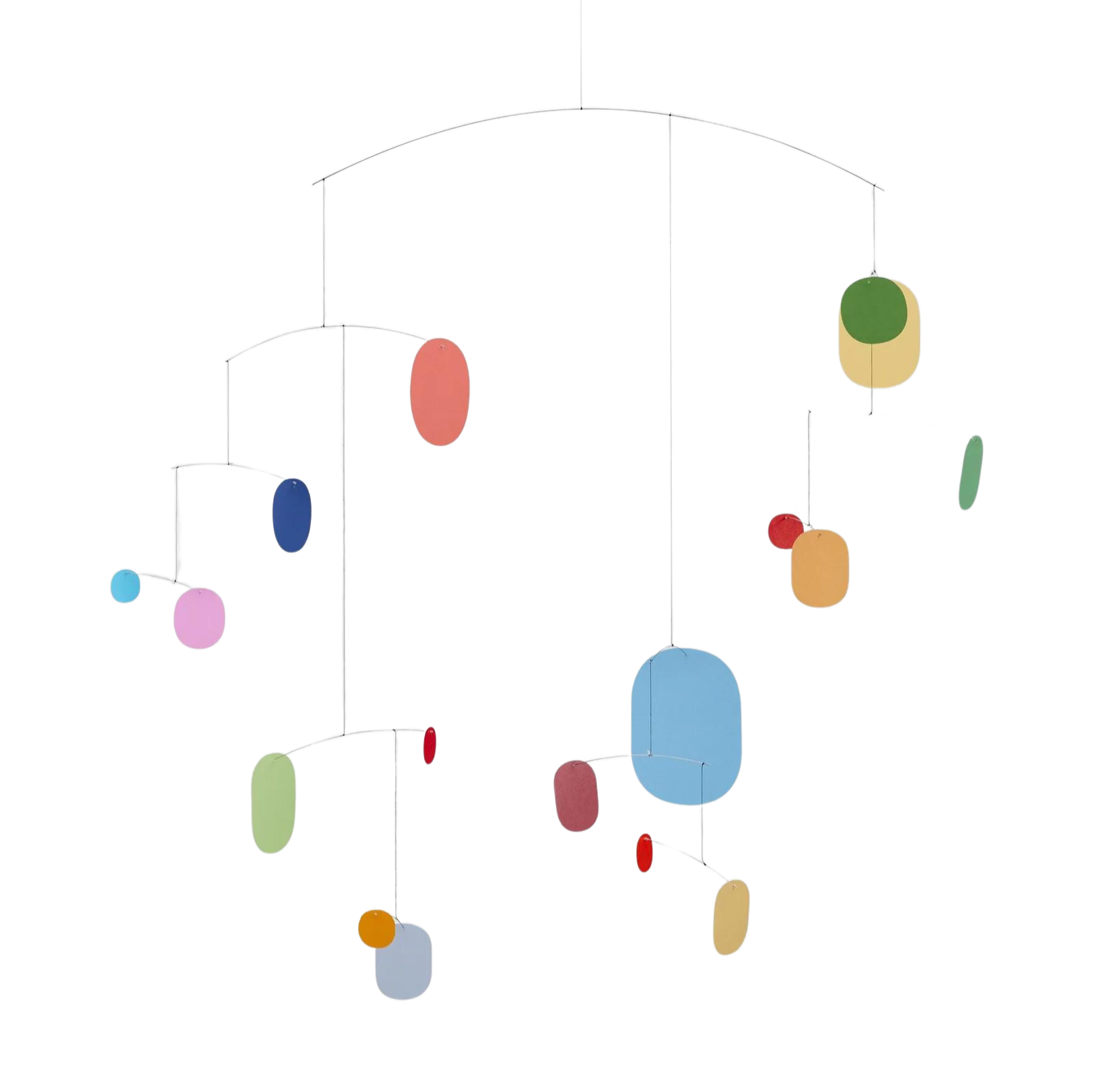 großes buntes mobile mit vielen kleinen bunten blättchen