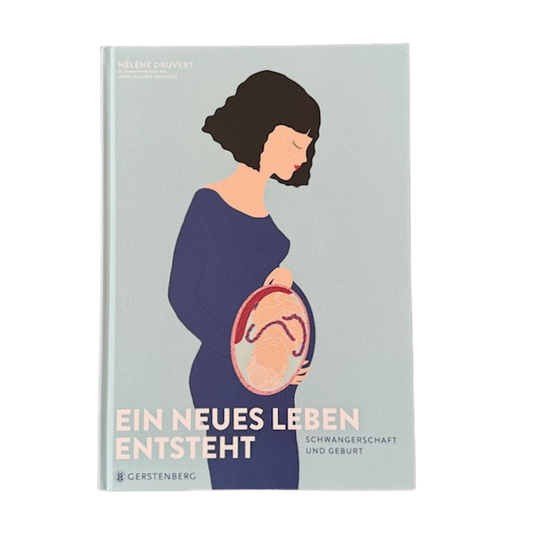 Buchcover mit einer illustrierten Schwangeren.
