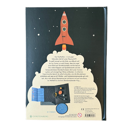 Kinderbuchcober mit einer Rakete und viel Qualm vom Starten. 