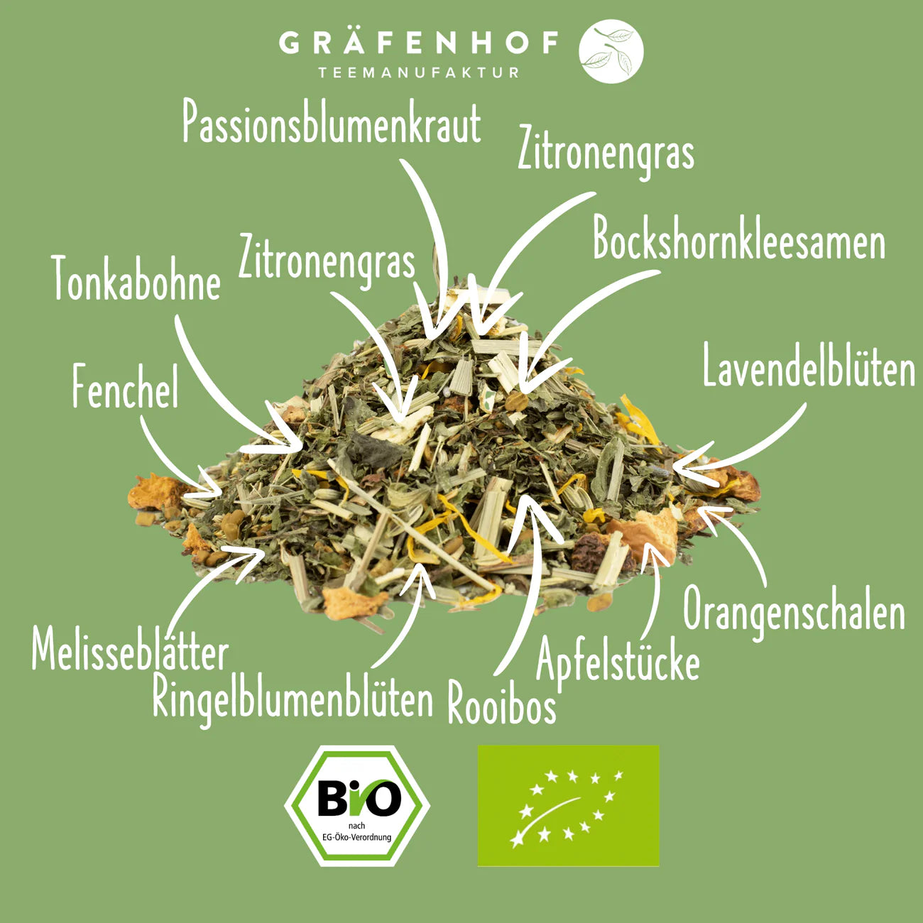 Abbildung Zutaten Kräutertee "Schlaftee".