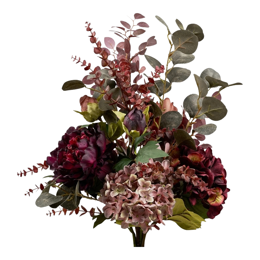 Ein bunter herbstlicher Blumenstrauß aus Kunstblumen. 