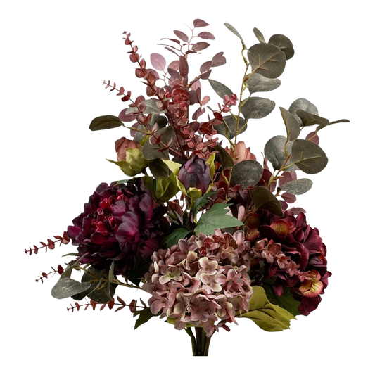 Ein bunter herbstlicher Blumenstrauß aus Kunstblumen. 