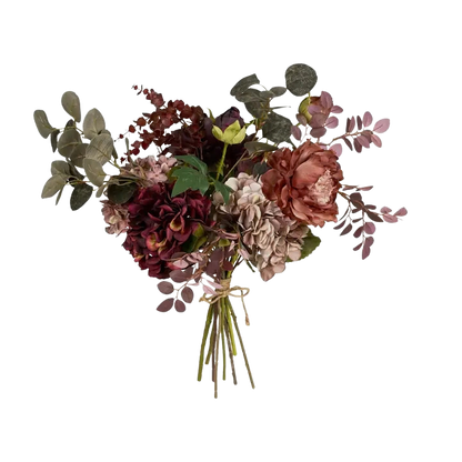 Ein bunter herbstlicher Blumenstrauß aus Kunstblumen. 