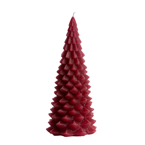 Kerze als Tannenbaum in bordeaux.