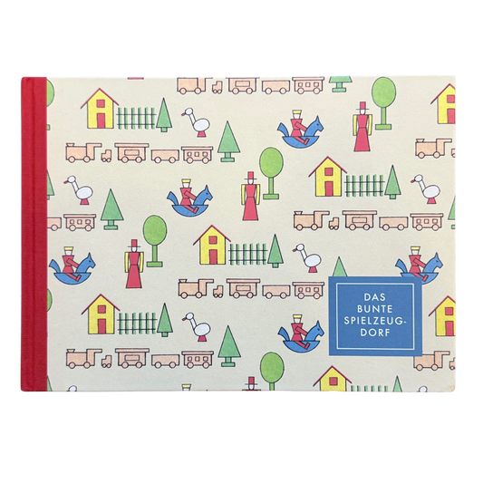 Kinderbuch - das bunte Spielzeugdorf - Cover mit erzgebirgischen Spielsachen. 