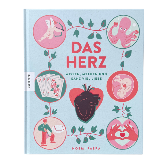Kinderbuch Wissen das Herz. Verschiedene Herzillustrationen zum Thema Herz. 